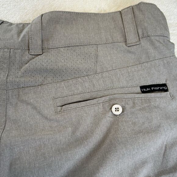 HUK Mens Performance Fishing Shorts Light Brown Gray Size XL - Picture 8 of 9